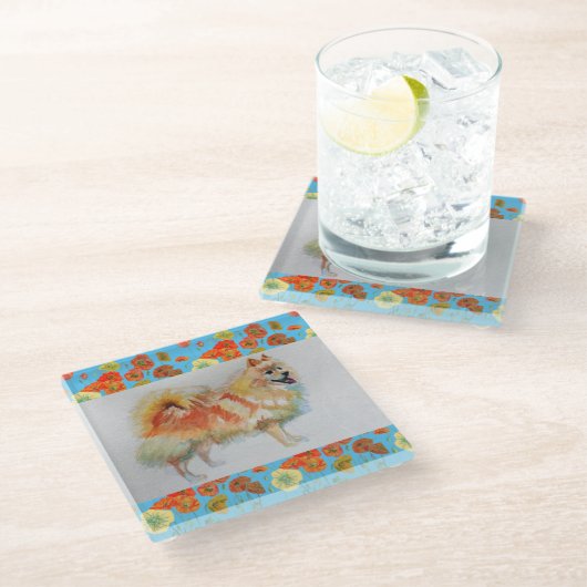 German Spitz Spitz Decor Untersetzer (Schrägansicht)