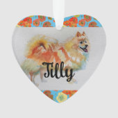 German Spitz Spitz Hund Weihnachtsschmuck Ornament (Vorderseite)