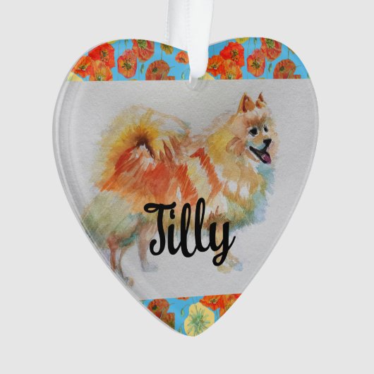 German Spitz Spitz Hund Weihnachtsschmuck Ornament (Vorderseite)