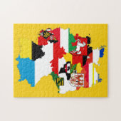 German Staaten Flags Map, Bundesländer Deutschland Puzzle (Horizontal)