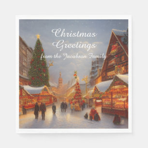 German Style Christmas Market - Grüße Kitsch Serviette