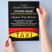 German Taxi Flag with Price List Flyer (Hand)