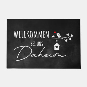 German Welcome Zuhause Black Fußmatte