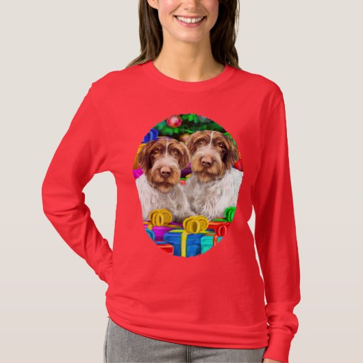 German WH Pointer Open Geschenke Weihnachten T-Shirt (Vorderseite)