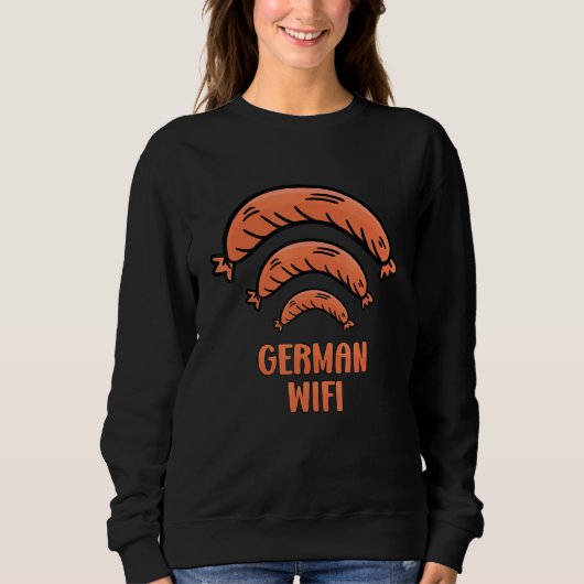 German Wifi Simplified Sausage Wurst Sweatshirt (Vorderseite)