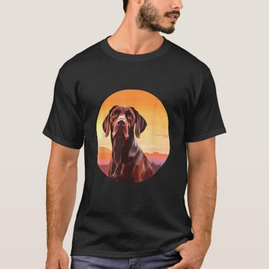 German Wire Hair Dog Cute Dog Breed Design 1 T-Shirt (Vorderseite)