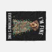 German Wirehaired Inter I'm Fine Everything Is Fin Fleecedecke (Vorderseite (Horizontal))