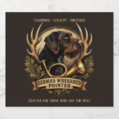 German Wirehaired Pointer Alkoholflaschenetikett (Einzelnes Label)