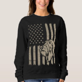 German Wirehaired Pointer American USA Flag Sweatshirt (Vorderseite)