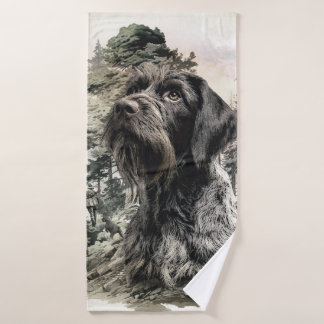 German Wirehaired Pointer Badehandtuch