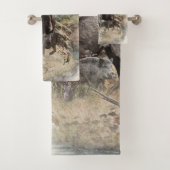 German Wirehaired Pointer Badhandtuch Set (Insitu)