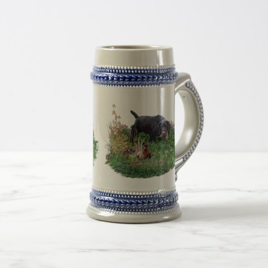 German Wirehaired Pointer Bierglas (VorderseiteRechts)
