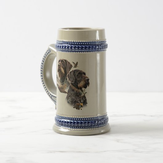 German Wirehaired Pointer Bierglas (Vorderseite Links)