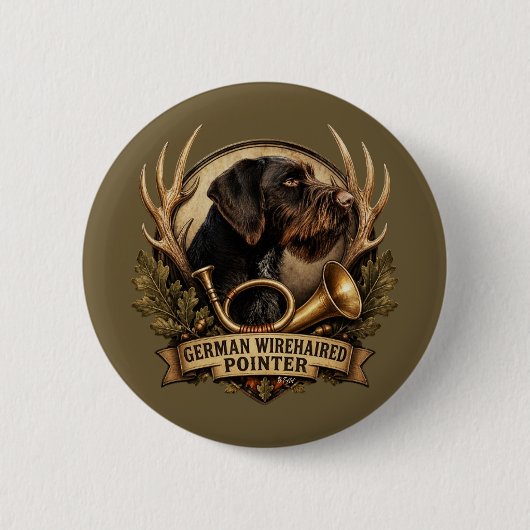 German Wirehaired Pointer Button (Vorderseite)