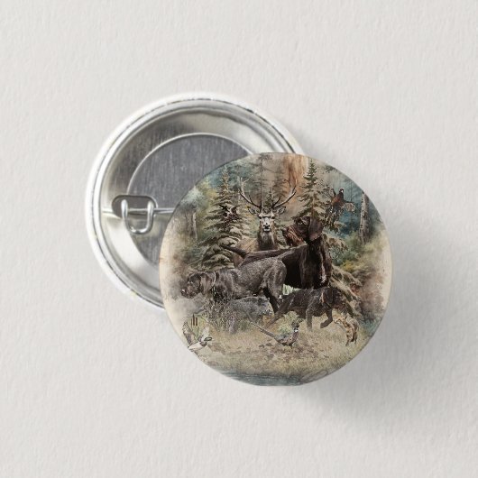 German Wirehaired Pointer Button (Vorne & Hinten)