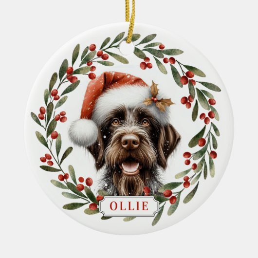 German Wirehaired Pointer Ceramic Circle Ornament (Vorne)