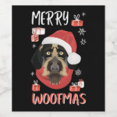 German Wirehaired Pointer Christmas Weinetikett (Einzelnes Label)