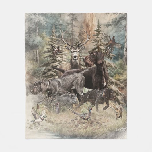 German Wirehaired Pointer Fleecedecke (Vorderseite)