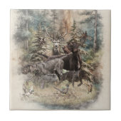 German Wirehaired Pointer Fliese (Vorderseite)