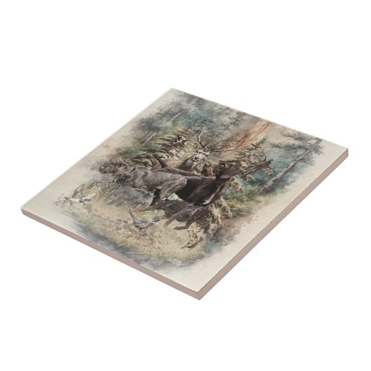 German Wirehaired Pointer Fliese (Seite)