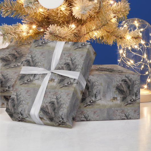 German Wirehaired Pointer Geschenkpapier (Feiertage)