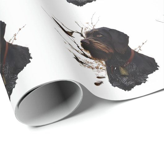 German Wirehaired Pointer Geschenkpapier (Rolleneckpunkt)