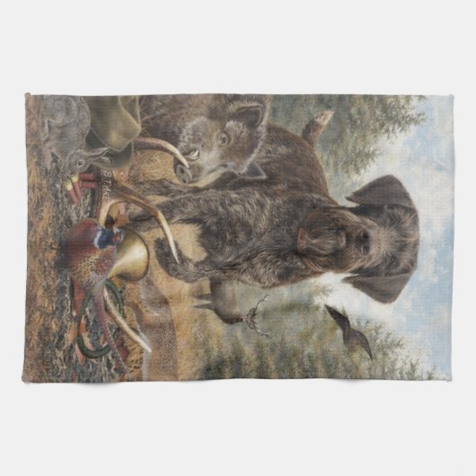 German Wirehaired Pointer Geschirrtuch (Horizontal)