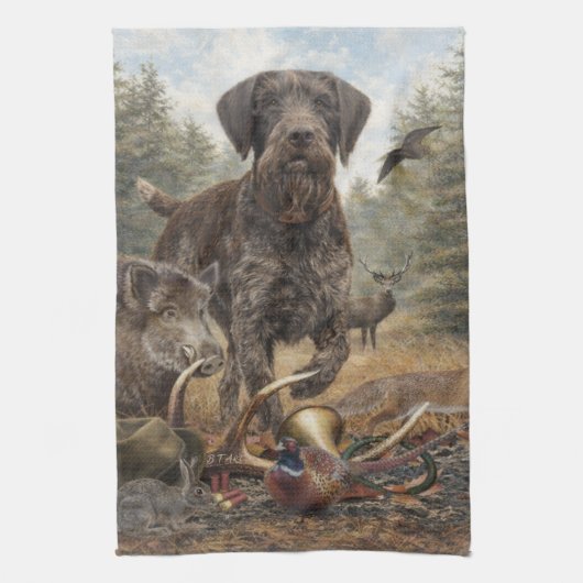 German Wirehaired Pointer Geschirrtuch (Vertikal)