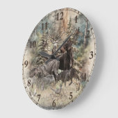 German Wirehaired Pointer Große Wanduhr (Winkel)