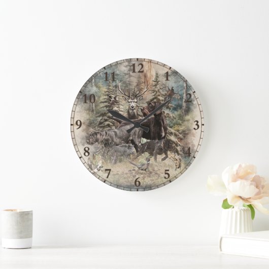 German Wirehaired Pointer Große Wanduhr (Zuhause)