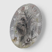 German Wirehaired Pointer Große Wanduhr (Winkel)