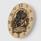 German Wirehaired Pointer Große Wanduhr (Winkel)