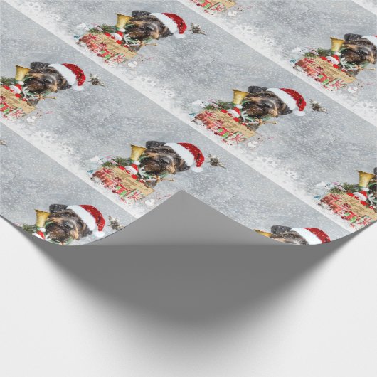 German Wirehaired Pointer  Merry Christmas! Geschenkpapier (Ecke)