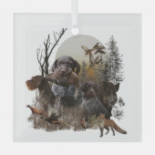 German Wirehaired Pointer Ornament Aus Glas (Vorderseite)