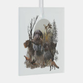 German Wirehaired Pointer Ornament Aus Glas (Vorderseite Rechts)