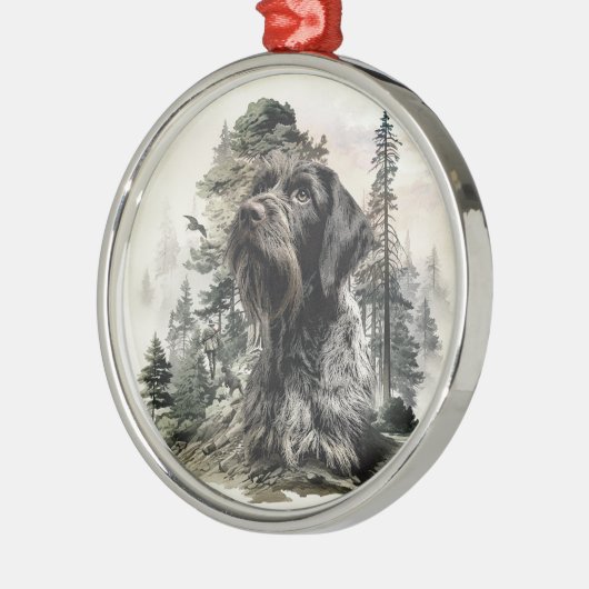 German Wirehaired Pointer Ornament Aus Metall (Links)