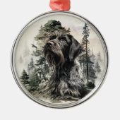 German Wirehaired Pointer Ornament Aus Metall (Vorne)