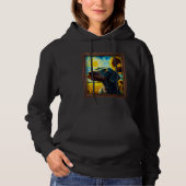 German Wirehaired Pointer Painting Sunflower Flowe Hoodie (Vorderseite)