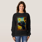 German Wirehaired Pointer Painting Sunflower Flowe Sweatshirt (Vorne ganz)