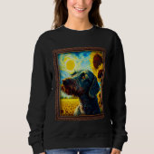 German Wirehaired Pointer Painting Sunflower Flowe Sweatshirt (Vorderseite)