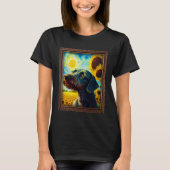 German Wirehaired Pointer Painting Sunflower Flowe T-Shirt (Vorderseite)