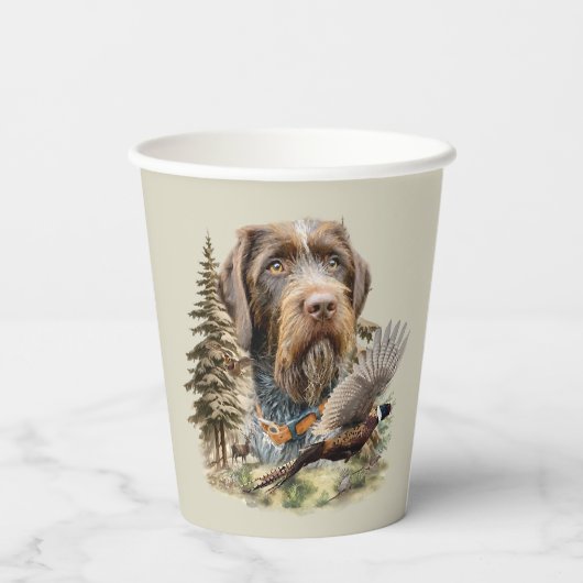 German Wirehaired Pointer Pappbecher (Rückseite)