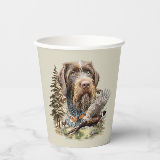 German Wirehaired Pointer Pappbecher (Vorderseite)