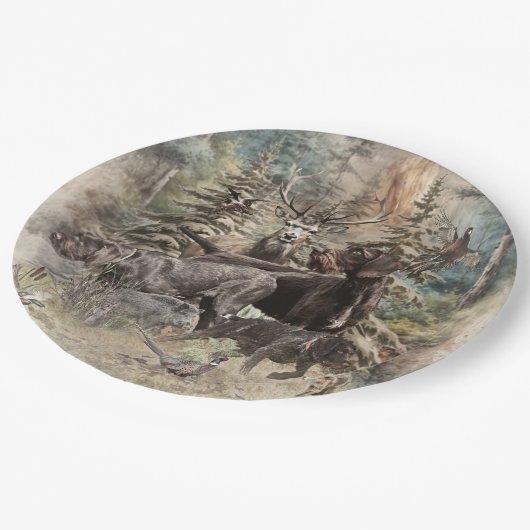 German Wirehaired Pointer Pappteller (Schrägansicht)