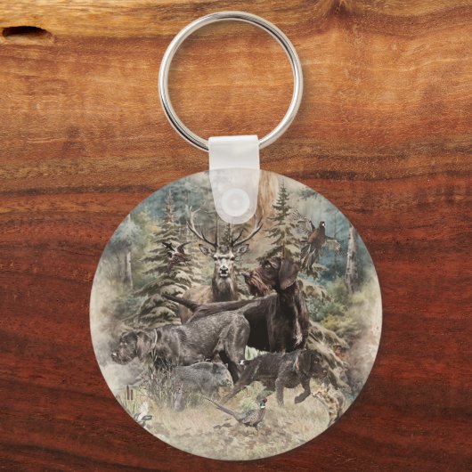 German Wirehaired Pointer Schlüsselanhänger (Vorderseite)