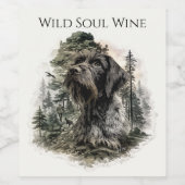 German Wirehaired Pointer Weinetikett (Einzelnes Label)