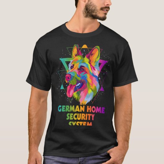 German Zuhause Security System German Shepherd She T-Shirt (Vorderseite)