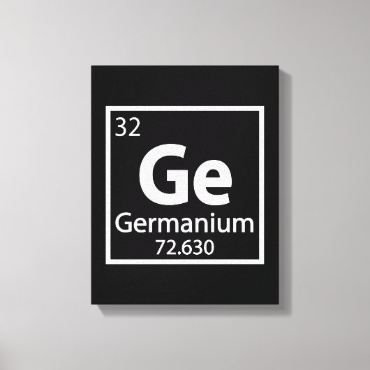 Germanium - Deutsche Wissenschaftszeittabelle Leinwanddruck (Vorderseite)