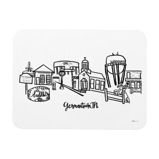 Germantown Skyline Kühlschrank Magnet (Horizontal)