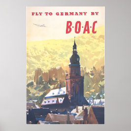 Germany Art Print German Decor BOAC Travel Poster
